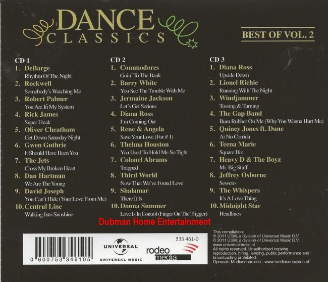 Dance Classics The Best Of Vol 2 3 Cd Dubman Home Entertainment