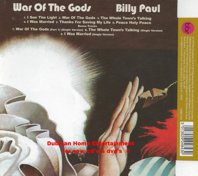 Billy Paul - War Of The Gods BBR 0184 - Dubman Home Entertainment