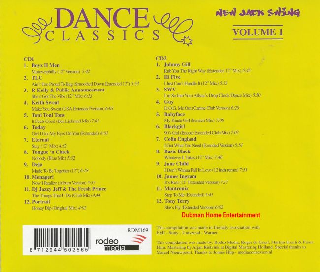 Dance Classics - New Jack Swing Vol. 1 - Dubman Home Entertainment